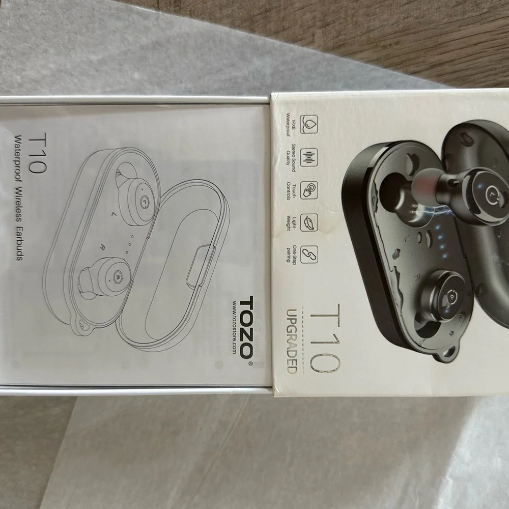 TOZO Wireless Waterproof Bluetooth Earbuds with Charging Case - Black